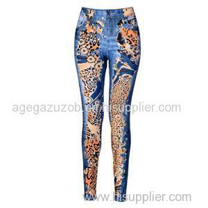 Cheetah Frenzy Faux Denim Leggings