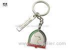 Debossed Logo Souvenir Metal Key Ring With Chain Soft Enamel Fill Dubai Design