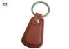 Custom Shape PU Personalised Leather Keyring With Logo Printed