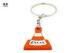 Customized Style Retro PVC Key Ring Lightweight Orange Color 18g