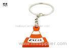 Customized Style Retro PVC Key Ring Lightweight Orange Color 18g