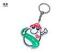 Smile Face PVC Key Ring With 32mm Chain HK Design Silver Color Finished