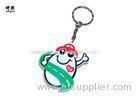 Smile Face PVC Key Ring With 32mm Chain HK Design Silver Color Finished