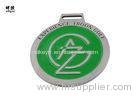 Green Color Custom Award Medals Silver Medallion Brush Nickel Coating