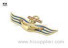 Anchor Shape Gold Color Anniversary Lapel Pins Soft Enamel Fill Logo