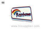 3D Embossed Beautiful Rainbow Lapel Pin Badges Customised White Color