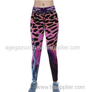 Fuchsia Tree Branch Leopard Printing Fitness Leggings