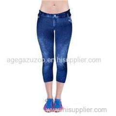 Jean Blue Faux Denim Capri