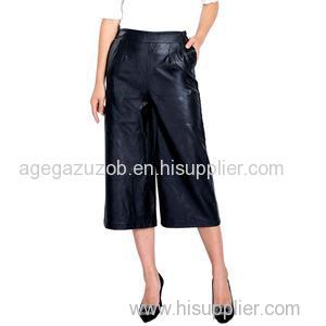 Wide Leg Faux Leather Culottes