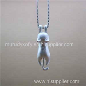 Long Tailer Cat Pendants Necklace SSN005