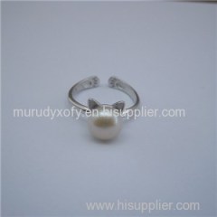 Cute Cat Freshwater Pearl Party Rings Accessory SSR026