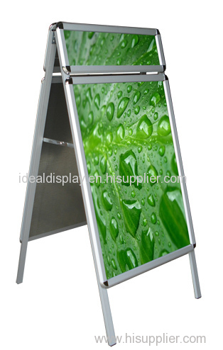 Double side poster stand with header