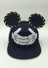 Fashion Mickey Ears Custom Hip Hop Snapback Hats Black Mesh Free Size