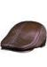 Luxury Casual Brown Leather Ivy Caps / Leather Flat Caps For Men Air Hool
