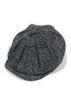 Black Knit Herringbone Newsboy Cap / Tweed Newsboy Cap For Decoration