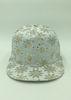 Colorful Slub Cotton Mesh Snapback Hats Purple White Pailletter Flower