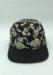 Unisex Sunshade Floral Snapback Hats Black Printed Flat Brim For Hip-Hop