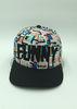 Plaid Embroidery Floral Snapback Hats / Flat Snapback Hats With Words Outside