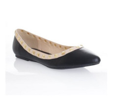 Pointy toe studded flat women shoes