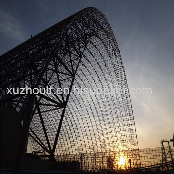 Prefabricated Steel Space Frame Coal Sheds With Dome Roof Shape