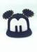 Mickey Ears Black Sports Snapback Caps For Women Polyester Cotton