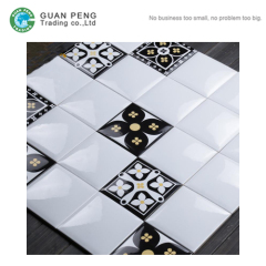 Color Glazed Wall Subway Tiles Ceramic White And Black Tile For Walls Decorative