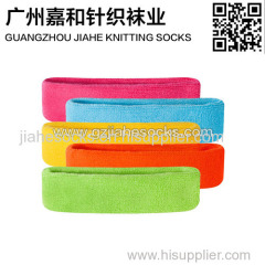 Custom Colorful Embroidery Logo Terry Cloth Wristband Headband