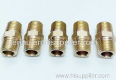 Pipe fitting brass Hex nipple connector 1/4" Male NPT Air Fuel Water