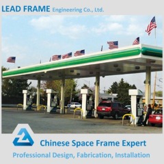 Strong wind resistance gas station canopy with steel structure frame