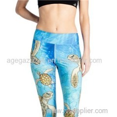 Tortoise Sea Blue Active Leggings