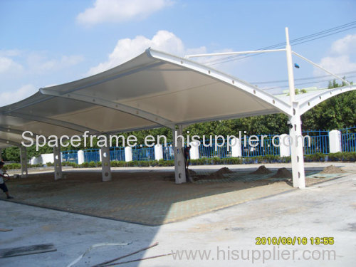 Membrane structure carport car packing