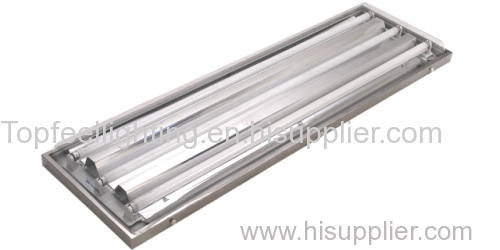 sheet steel cleanroom light fixture with stainless steel frame