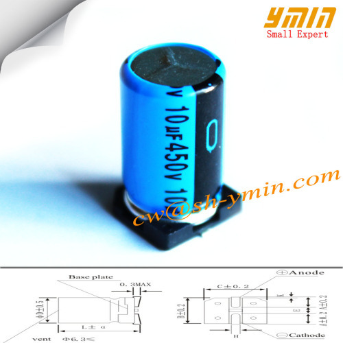 450V 10uF 10x16.5mm SMD Capacitor VKL Series 125C 2000 ~ 5000 Hours SMD Aluminium Electrolytic Capacitor for LED Lamps