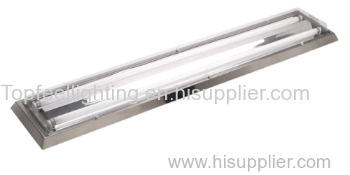 cleanroom light fixture with stainless steel frame