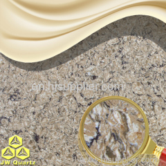 Gold Rush-Golden glass debris inside Quartz Stone Slab for Countertop