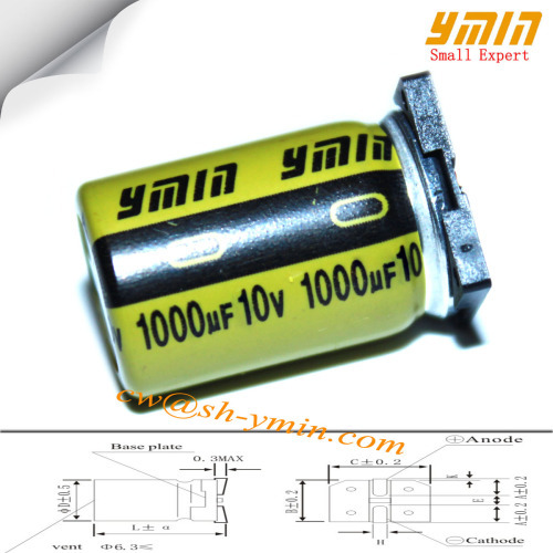 1000uF 10V 8x12.5mm SMD Capacitors VKM Series 105C 7000 ~ 10000 Hours SMD Aluminum Electrolytic Capacitors RoHS Standard