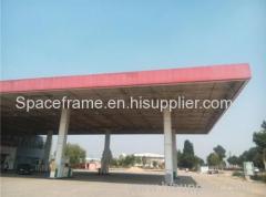 prefabricated space frame gas station structure