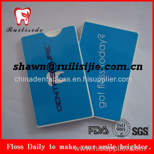 Promotion using thin name card dental floss