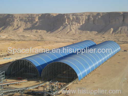 Grid structure steel space frame coal storage shed