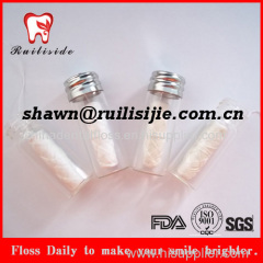 natural silk dental floss with glass bottle case