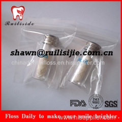 natural silk dental floss with glass bottle case