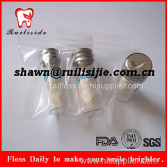 natural silk dental floss with glass bottle case