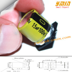 1.5uF 100V 5x10mm SMD Capacitors Shanghai Ymin VKM Series 105C 7000 ~ 10000 Hours SMD Aluminum Electrolytic Capacitors