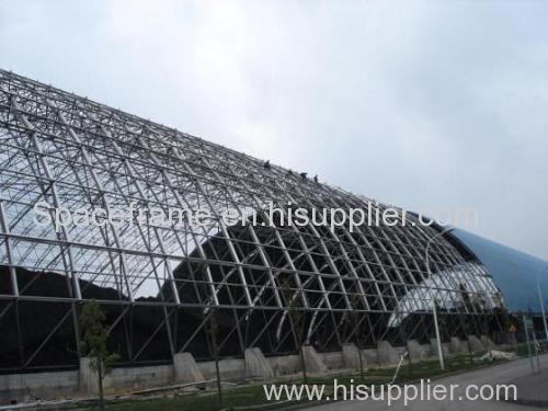 Long Span prefab steel dry coal shed grid strucutre space frame