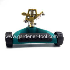 Metal rotary water impact sprinkler