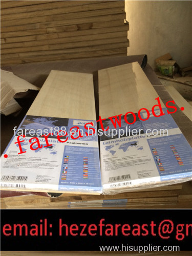 Bleached Paulownia Edge Glud Board with Shrink Film Color Paper