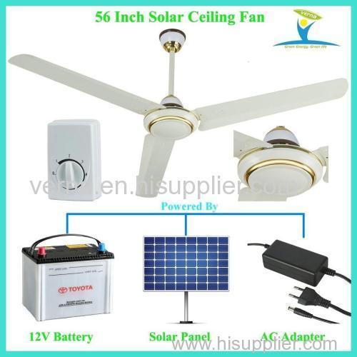 Rotary Switch Stepless Speed Control Solar Power DC 12V Ceiling Fan