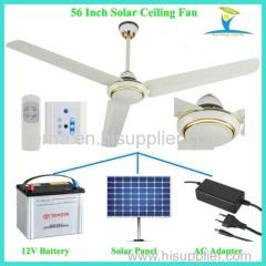 56'' 36W 12V Solar DC Ceiling Fan Operated By Battery&Solar and AC Power