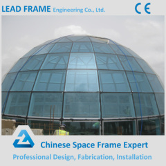 Pre-engineering light steel structure glass roof dome for hall