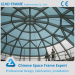 Windproof steel space frame structure glass roof dome for hall